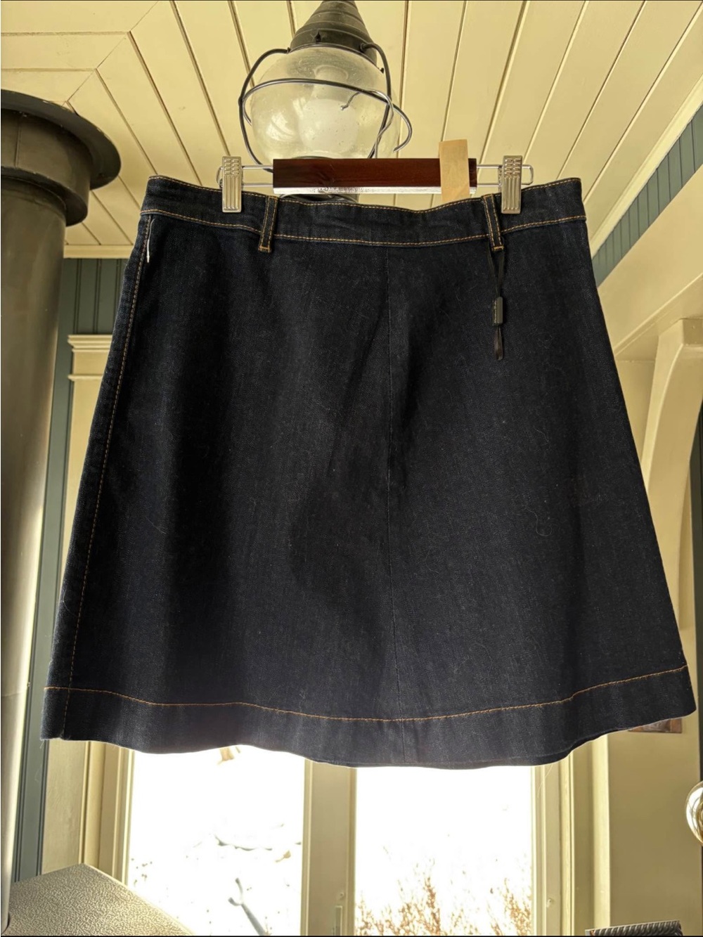 Massimo Dutti Classic Dark Blue Denim Skirt